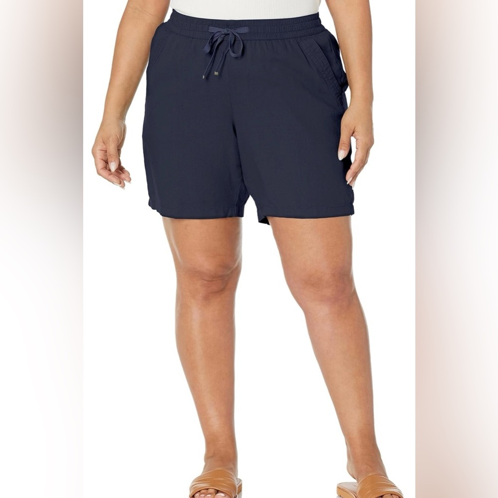 Evan’s Women's Plus Size Line Shorts-Navy